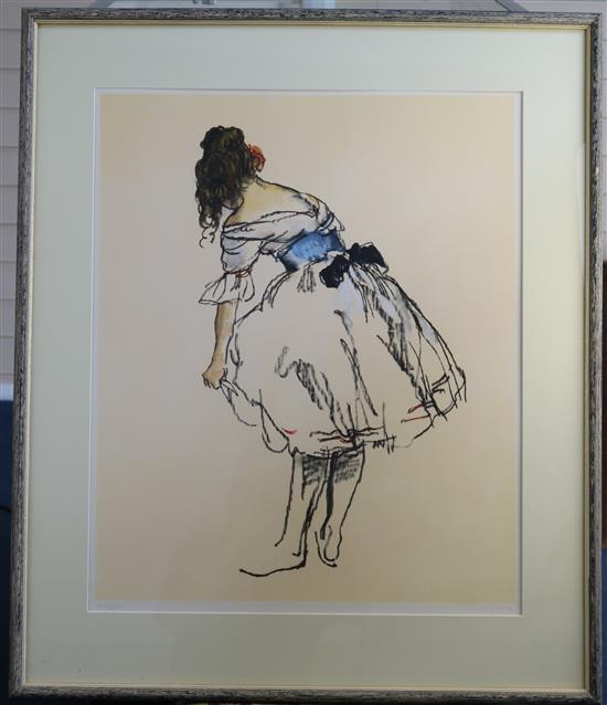 Donald Hamilton Fraser, silkcreeen print, Dancer with sash(-)